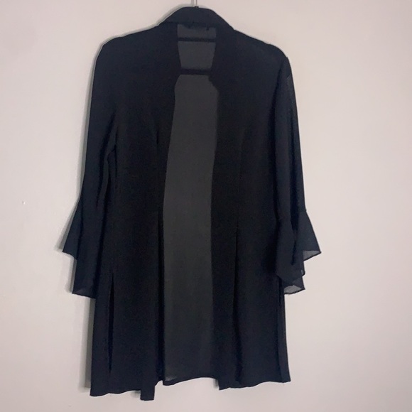 Vintage terra nostra black blouse knit cardigan bell sleeve large women’s - Picture 3 of 7